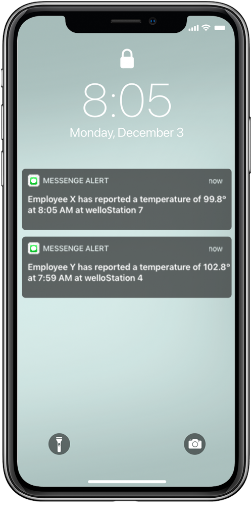 Recieve SMS alerts for elevated temperatures